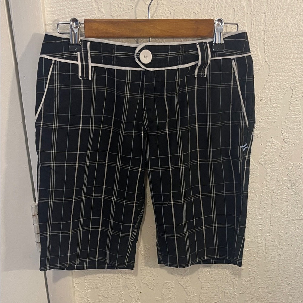 Hurley Black and White Checkered Shorts
